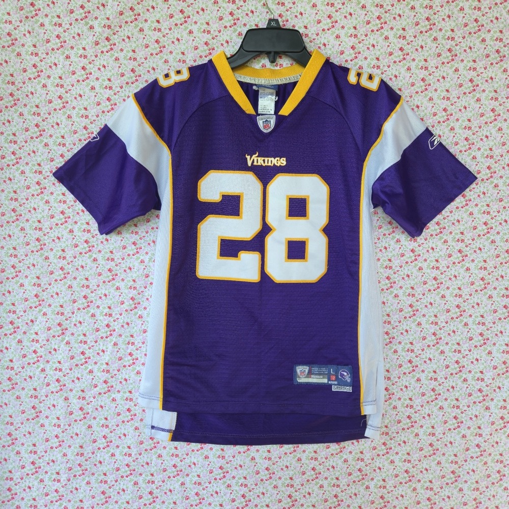 Reebok Youth Minnesota Vikings Adrian Peterson Jersey Sz Large Purple NFL #28